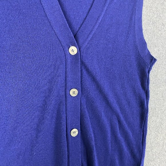 Vintage Partners Mervyns Cardigan Women's Large Blue Sleeveless 100% Acrylic - Picture 4 of 9